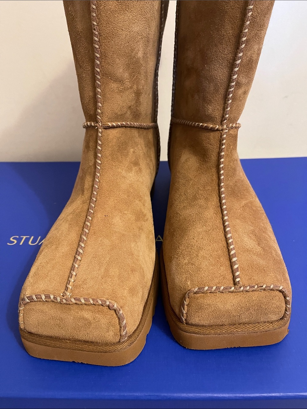 UGG Chestnut Suede Shearling Mid-Calf Boots